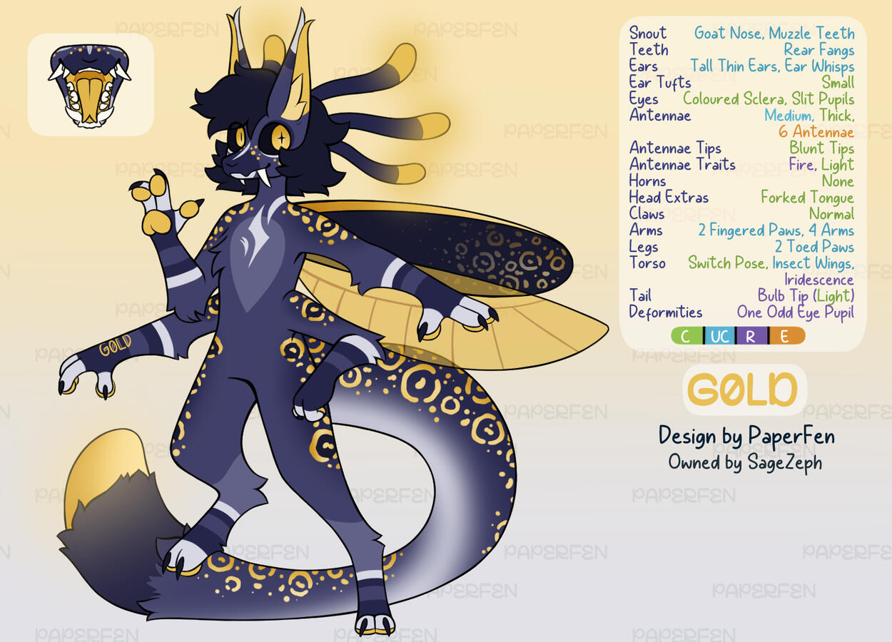 Gold (G0LD) - Adopted by SageZeph - Designed by PaperFen