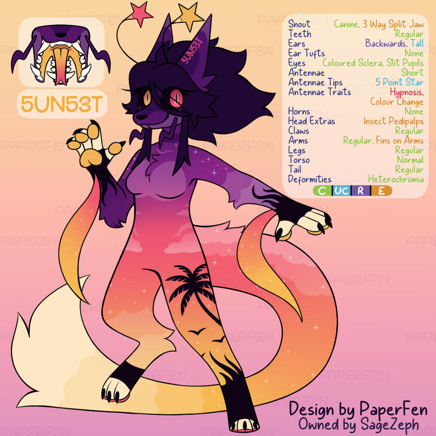 Sunset (5UN53T) - Adopted by SageZeph - Designed by PaperFen