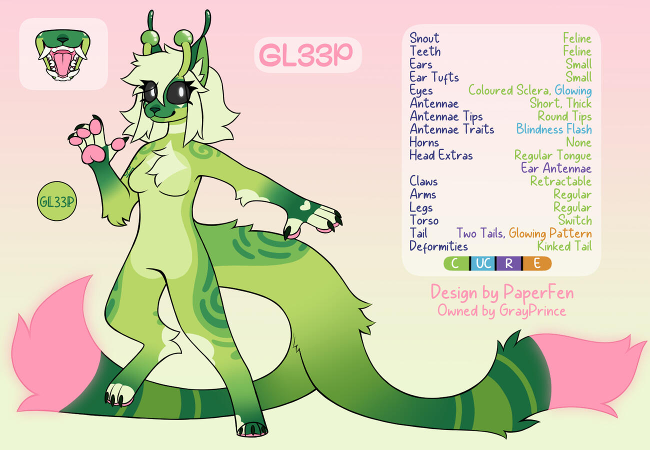 Gleep (GL33P) - Adopted by GrayPrince - Designed by PaperFen